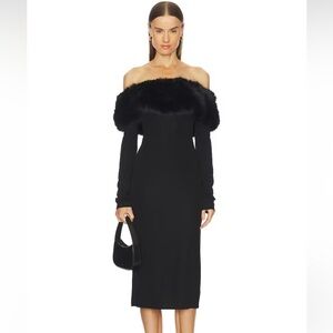 L'Academie Nara Midi Dress in Black